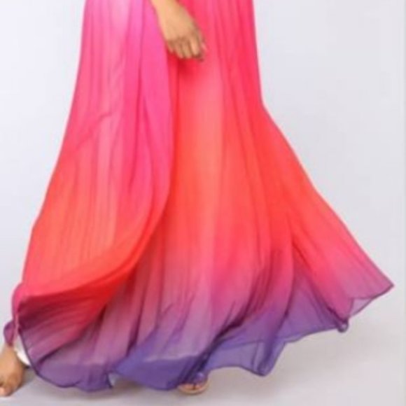 CHIFFON HALTER MAXI DRESS - Picture 2 of 4